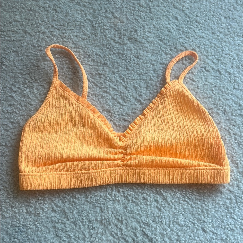 American Eagle Orange Textured Top